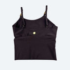 Irina Sculpt Fit Cropped Gym Top with Gold Chain Strap Details