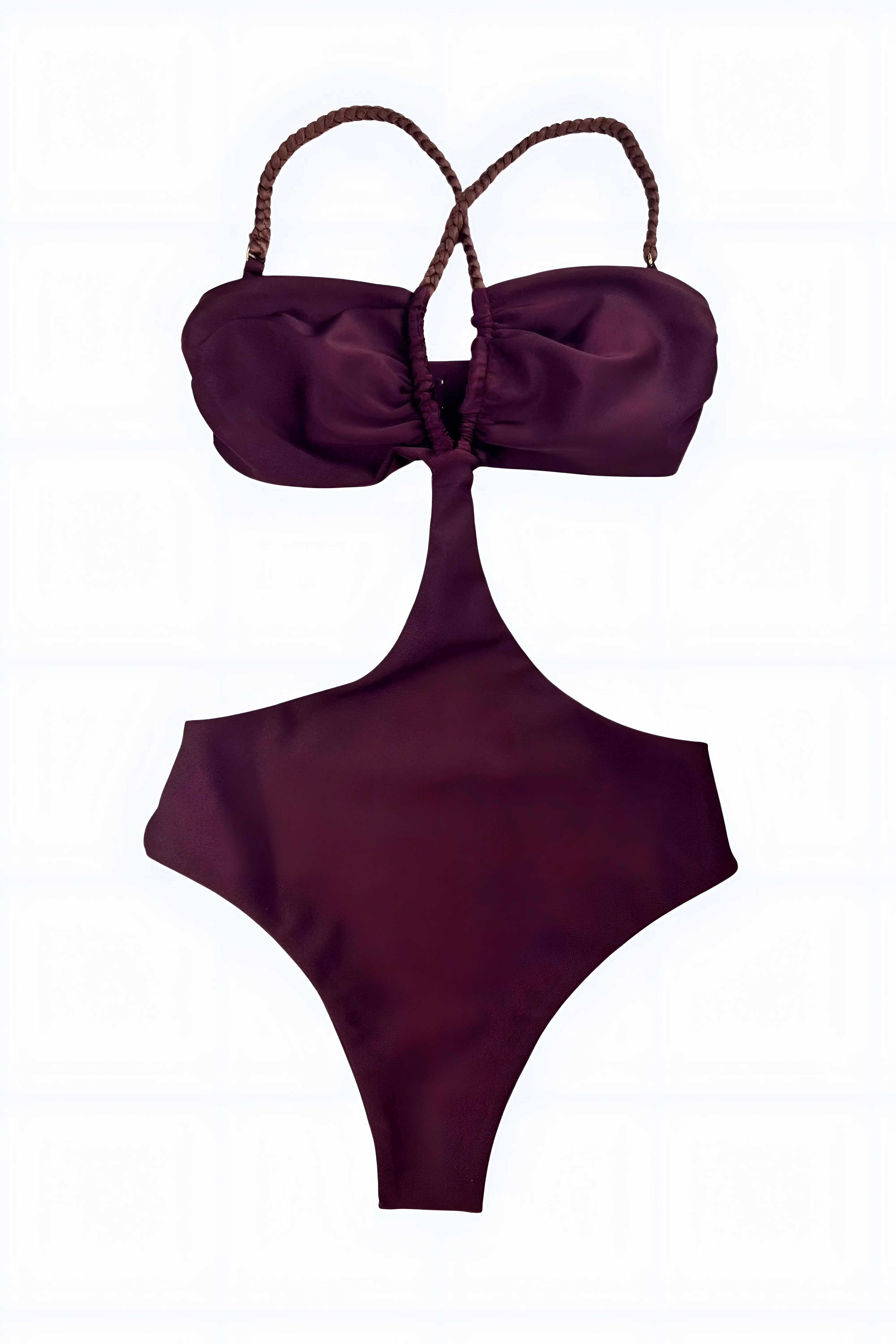 Sculpting Maroon Cut-Out One-Piece Swimsuit – SPF 50