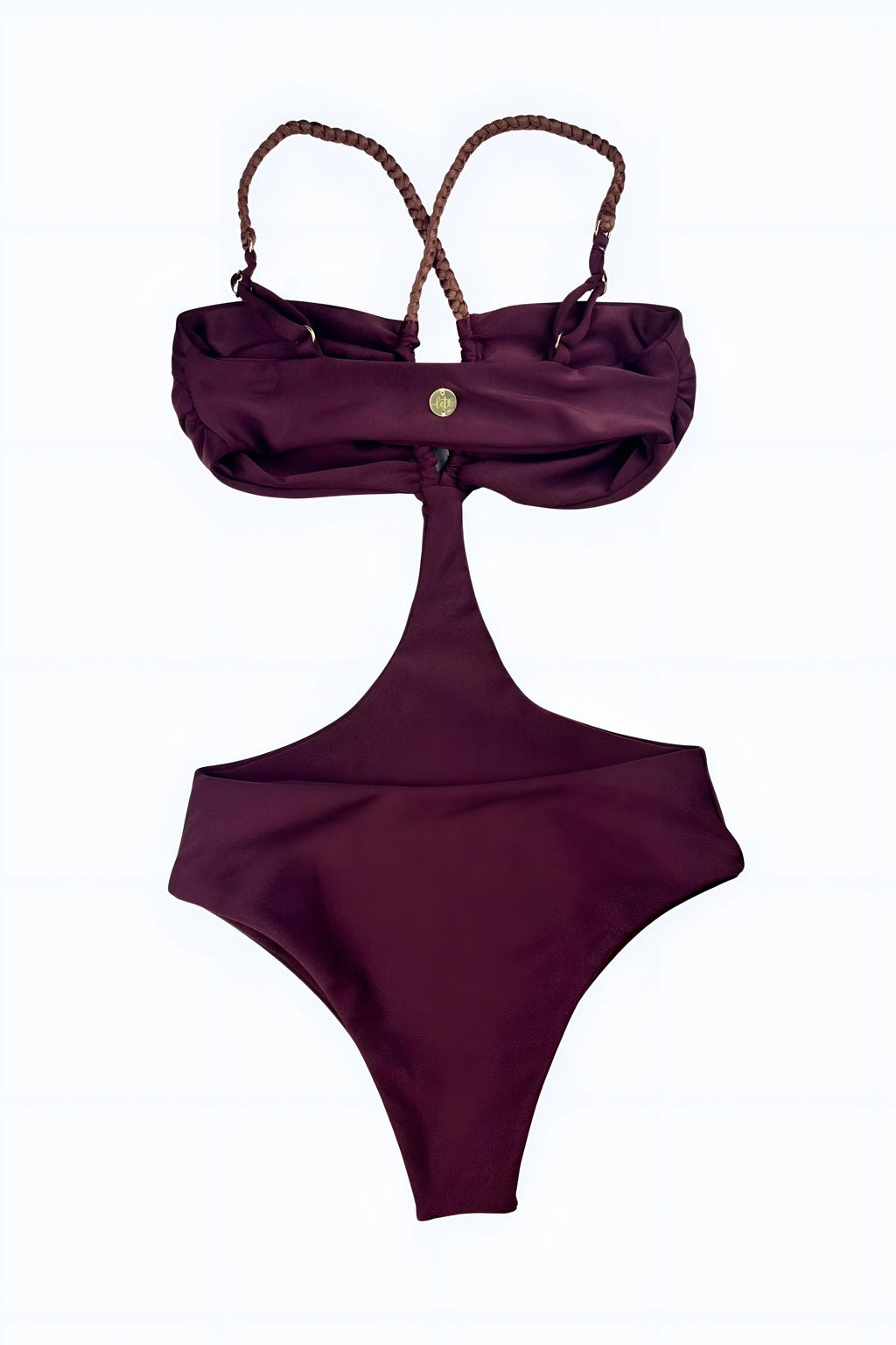 Sculpting Maroon Cut-Out One-Piece Swimsuit – SPF 50