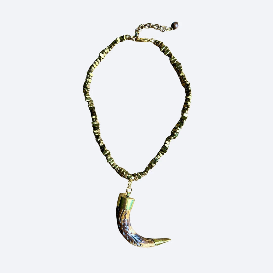 Boho Chic Horn Necklace Set for Women - Handcrafted in Brazil