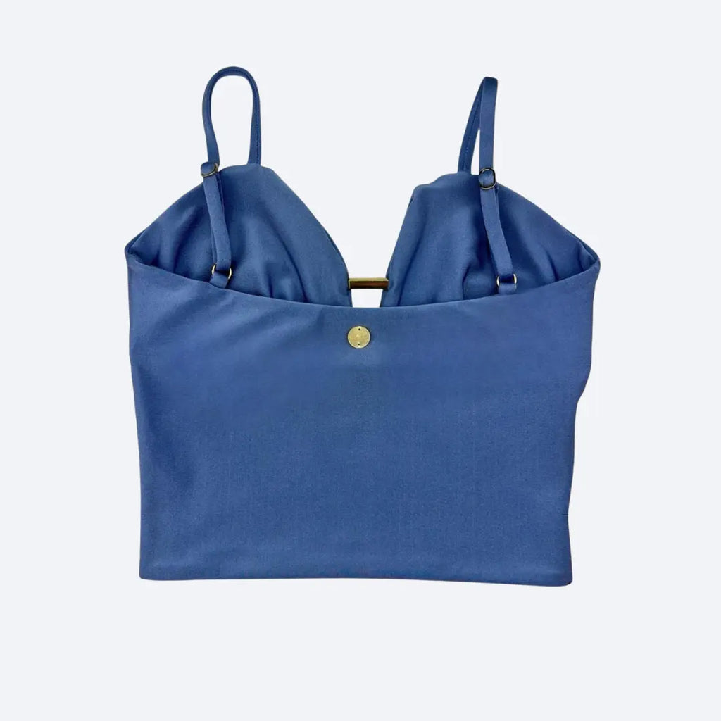 Iara Sky Blue Crop Top with Gold Detail My Store