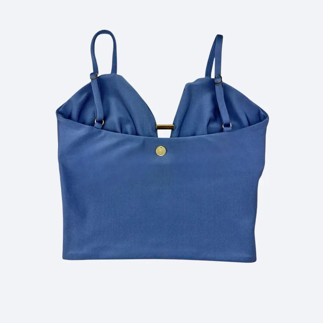 Iara Sky Blue Crop Top with Gold Detail My Store