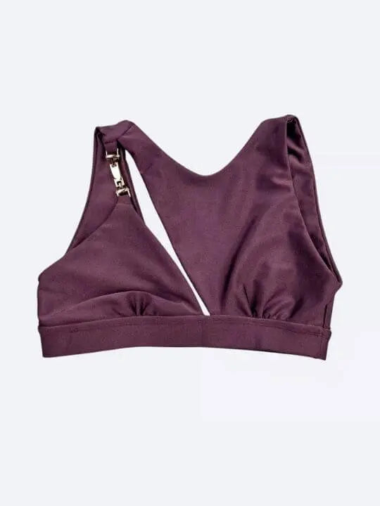 Asymmetrical Taupe Purple Fitness Top My Store