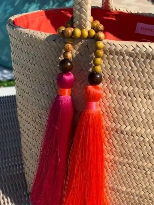 Borogodó Tote Natural Orange Artisan Straw Bag My Store