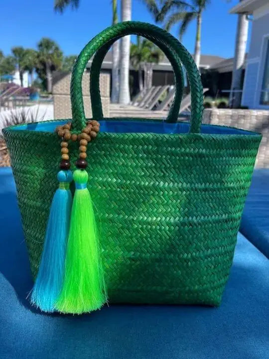 Borogodó Tote Green Artisan Straw Bag My Store