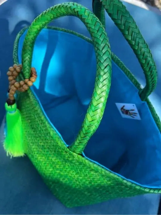 Borogodó Tote Green Artisan Straw Bag My Store
