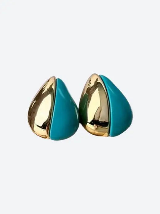 Teal and Gold Earrings Handcrafted Brazilian Coastal Jewelry My Store
