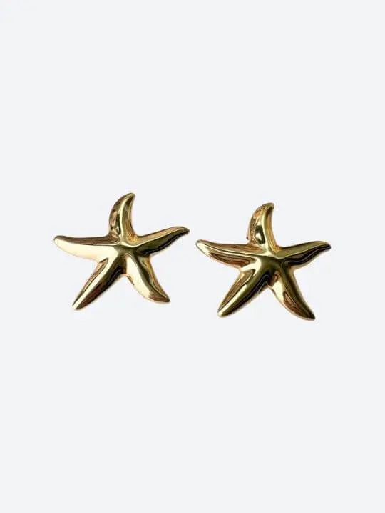 Gold Starfish Earrings Handcrafted Brazilian Coastal Jewelry My Store