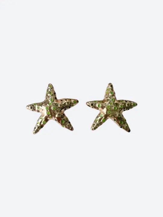 Green Starfish Earrings Handcrafted Brazilian Coastal Jewelry My Store