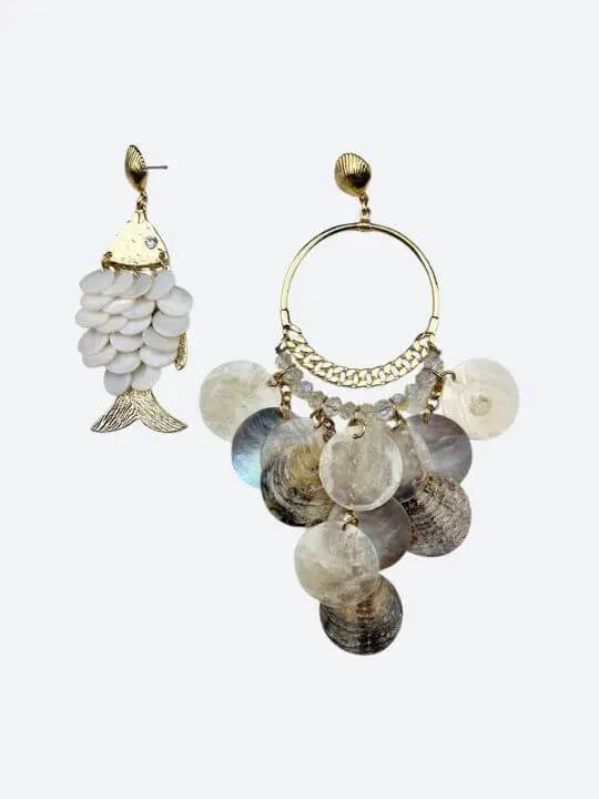 Gold-Plated Seashell & Mother of Pearl Earrings Handcrafted Brazilian Coastal Jewelry My Store