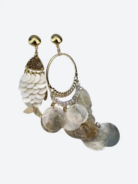 Gold-Plated Seashell & Mother of Pearl Earrings Handcrafted Brazilian Coastal Jewelry My Store