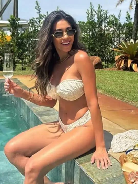 Arienzo Coconut Off-White Brazilian Bikini with Removable Flower My Store