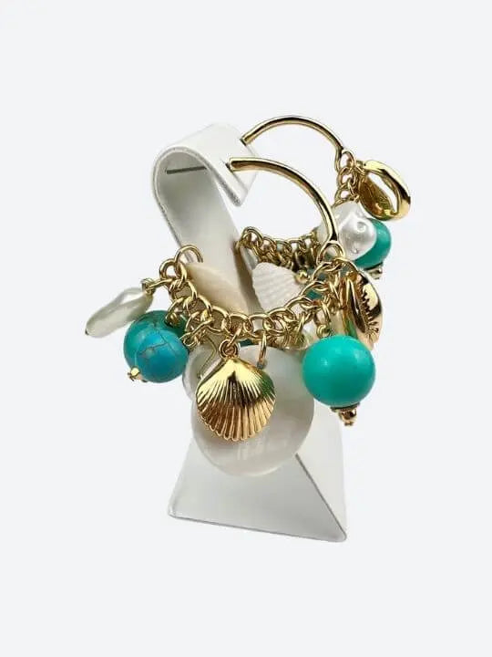 Gold-Plated Seashell & Aquamarine Earrings Handcrafted Brazilian Coastal Jewelry My Store
