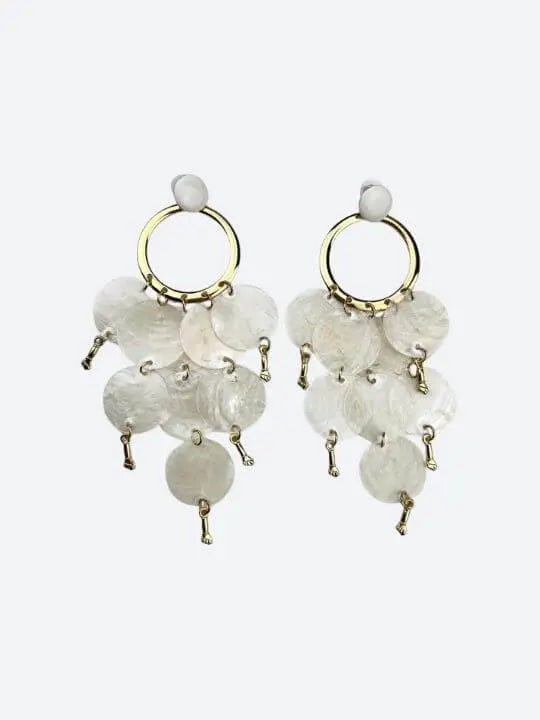 Gold Mother-of-Pearl Cascade Earrings Handcrafted Brazilian Coastal Jewelry My Store