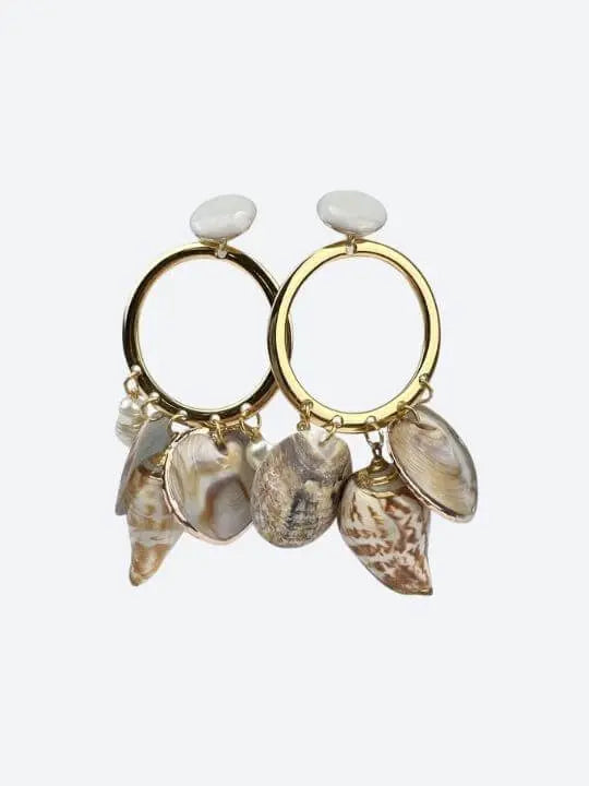 Golden Coast Shell Drop Earrings Handcrafted Brazilian Coastal Jewelry My Store