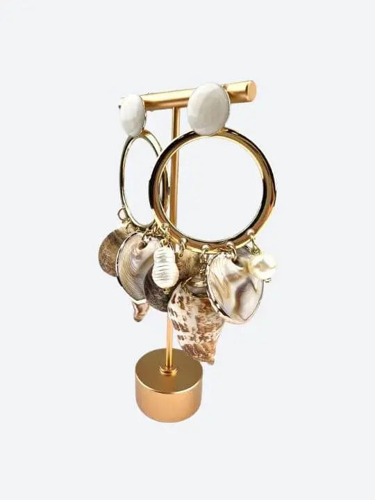 Golden Coast Shell Drop Earrings Handcrafted Brazilian Coastal Jewelry My Store