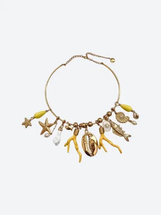 Charm Necklace Yellow Handcrafted Brazilian Coastal Jewelry My Store