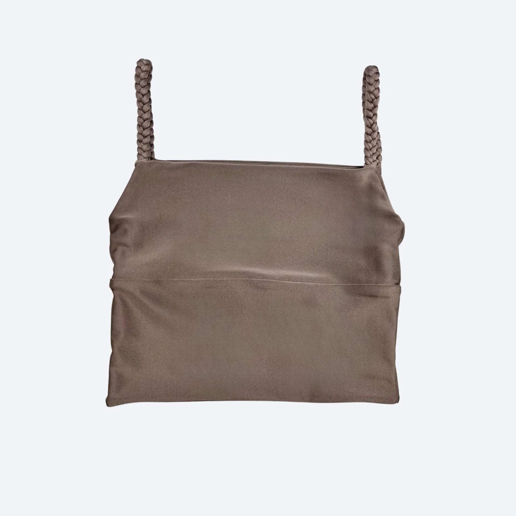Helena Dark Taupe Braided Bliss Gym Crop Top