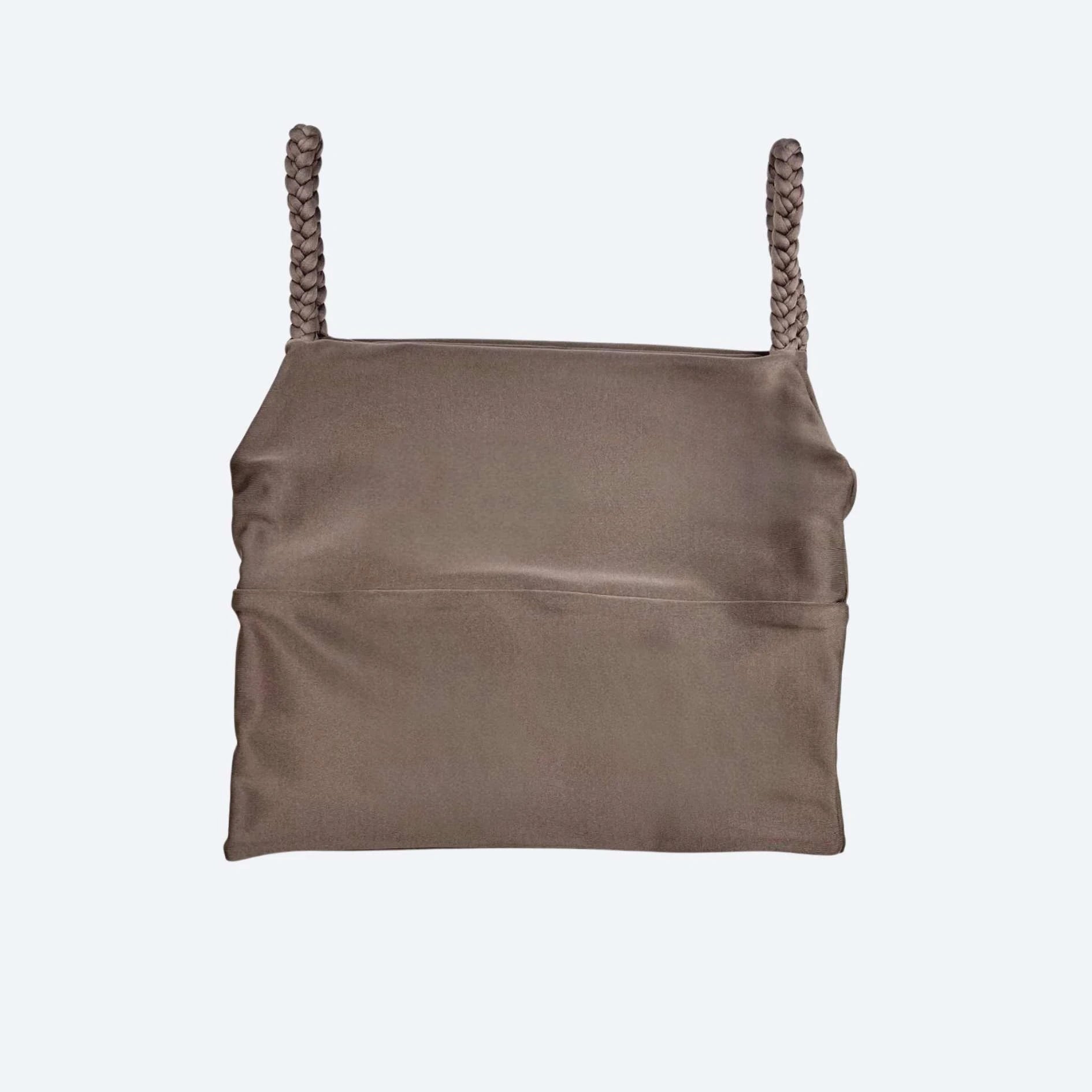Helena Dark Taupe Braided Bliss Gym Crop Top