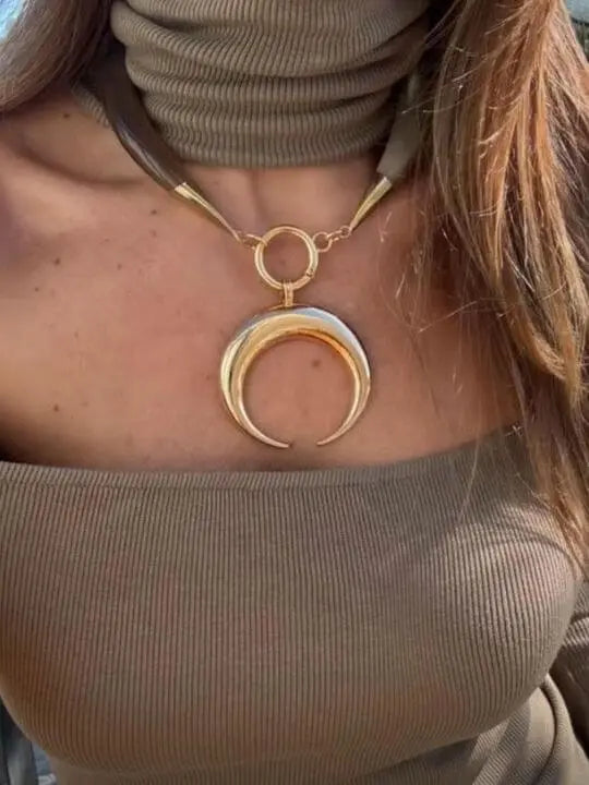 Horn Necklace Golden & Brown Handcrafted Brazilian Coastal Jewelry My Store