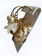 Luxury Coastal Statement Earrings – Gold Shell, Pearl & Starfish Design | Rio Essenza