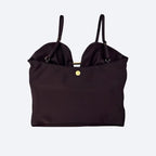 Iara Espresso Crop Top with Gold Detail My Store