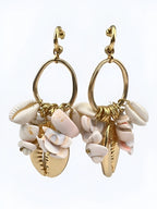 Gold Cowrie Shell Hoop Earrings – Refined Coastal Statement