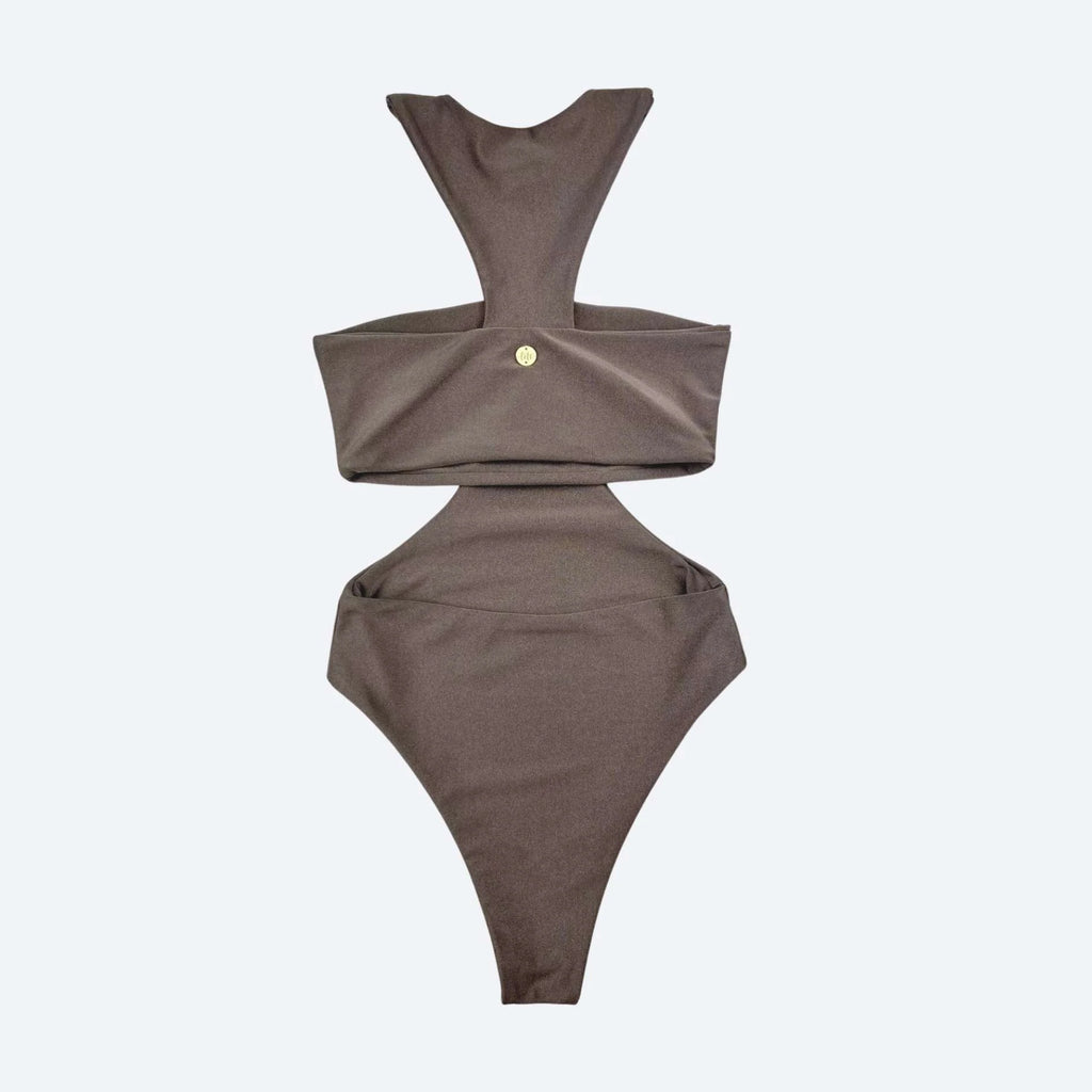 Rio Dark Taupe Bodysuit — Sculpting One Piece Activewear