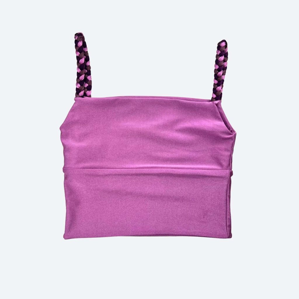 Helena Mauve Pink Braided Bliss Gym Crop Top