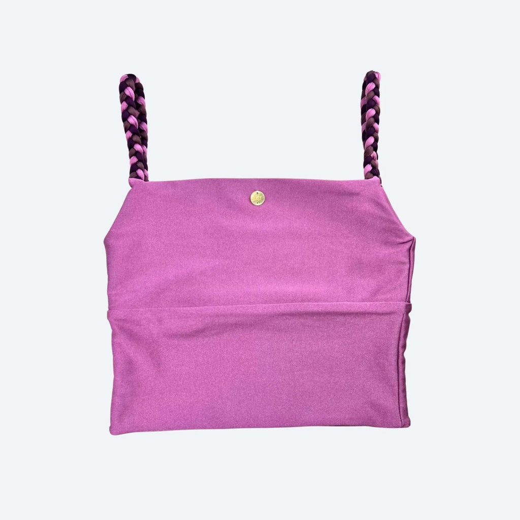 Helena Mauve Pink Braided Bliss Gym Crop Top