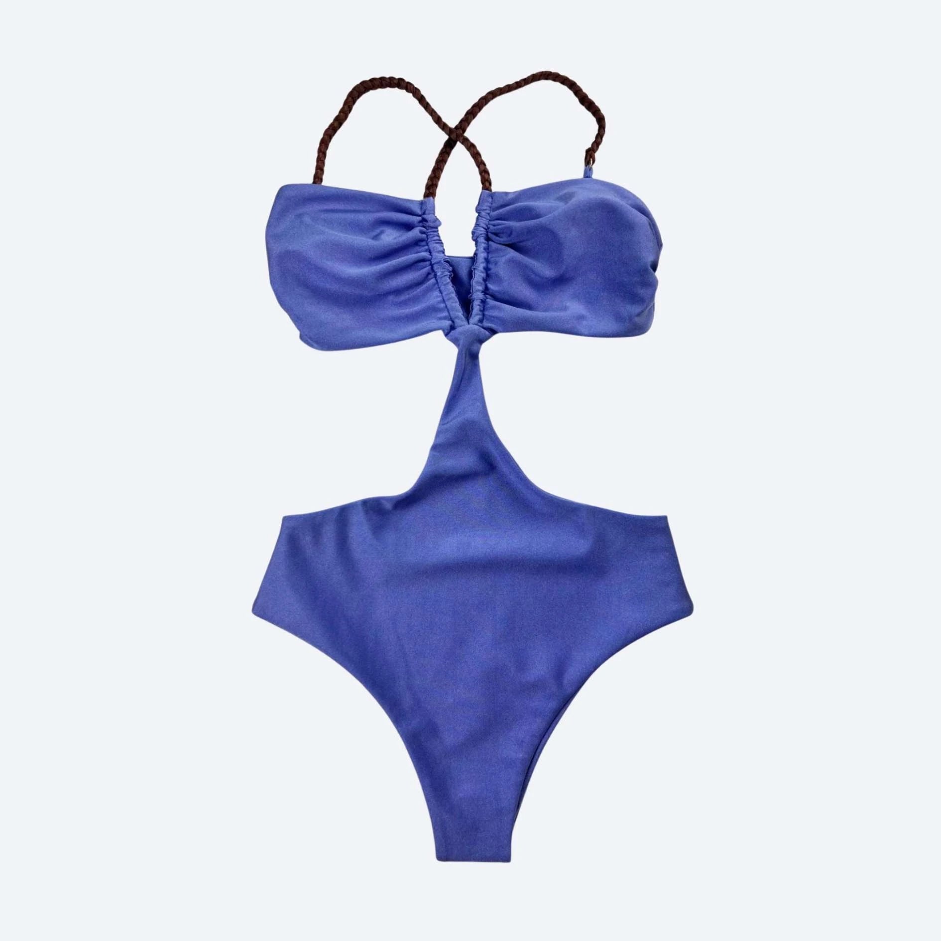 Bali Monokini Braided Straps Serenity — Brazilian One Piece Fitness Swimsuit