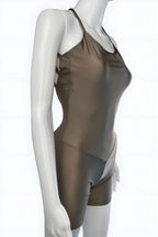 Sculpting Open-Back Jumpsuit for Women – Black & Taupe | Athleisure One-Piece