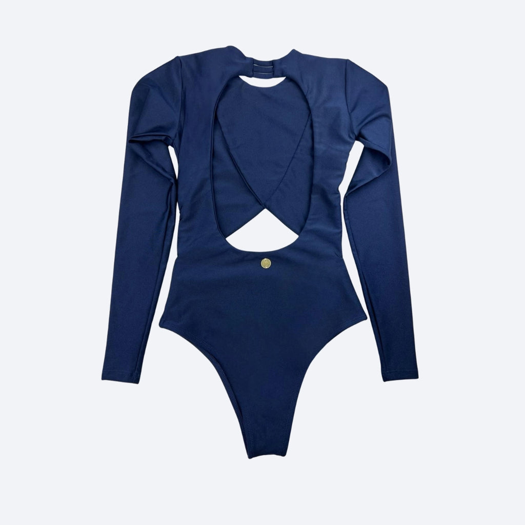 Essenza Asymmetric Long-Sleeve Bodysuit – Sculpting Brazilian Athleisure with UV Protection