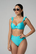 Brazilian High-Waisted Bikini Set with Underwire Top | SPF 50