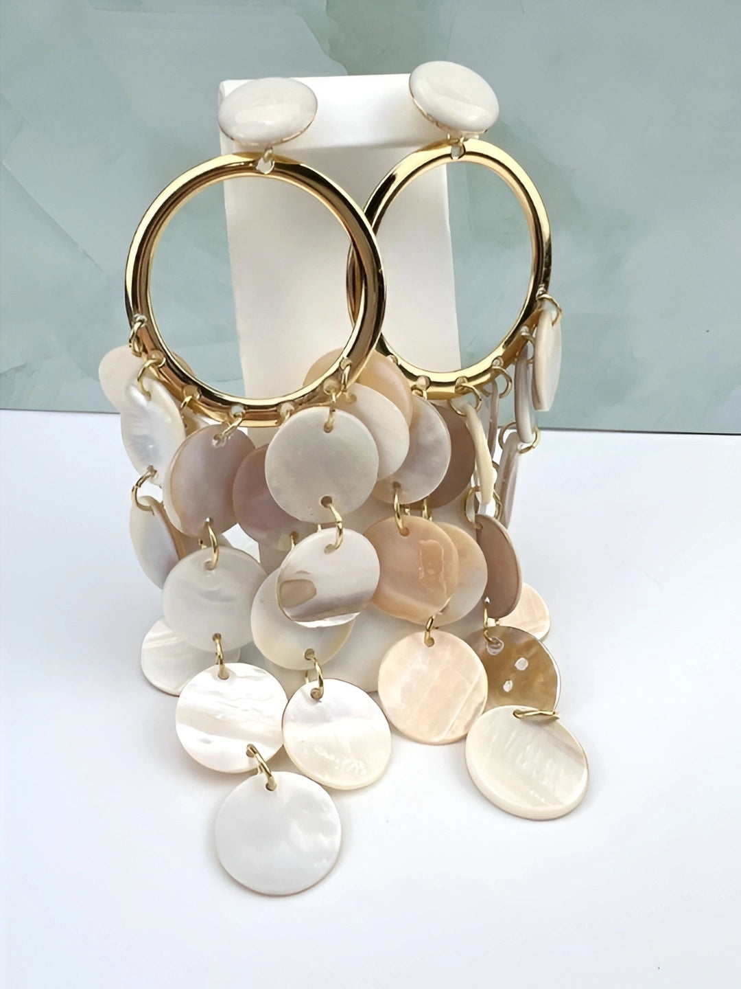 Tidefall Mother-of-Pearl Cascade Earrings Handcrafted Lightweight Coastal Jewelry