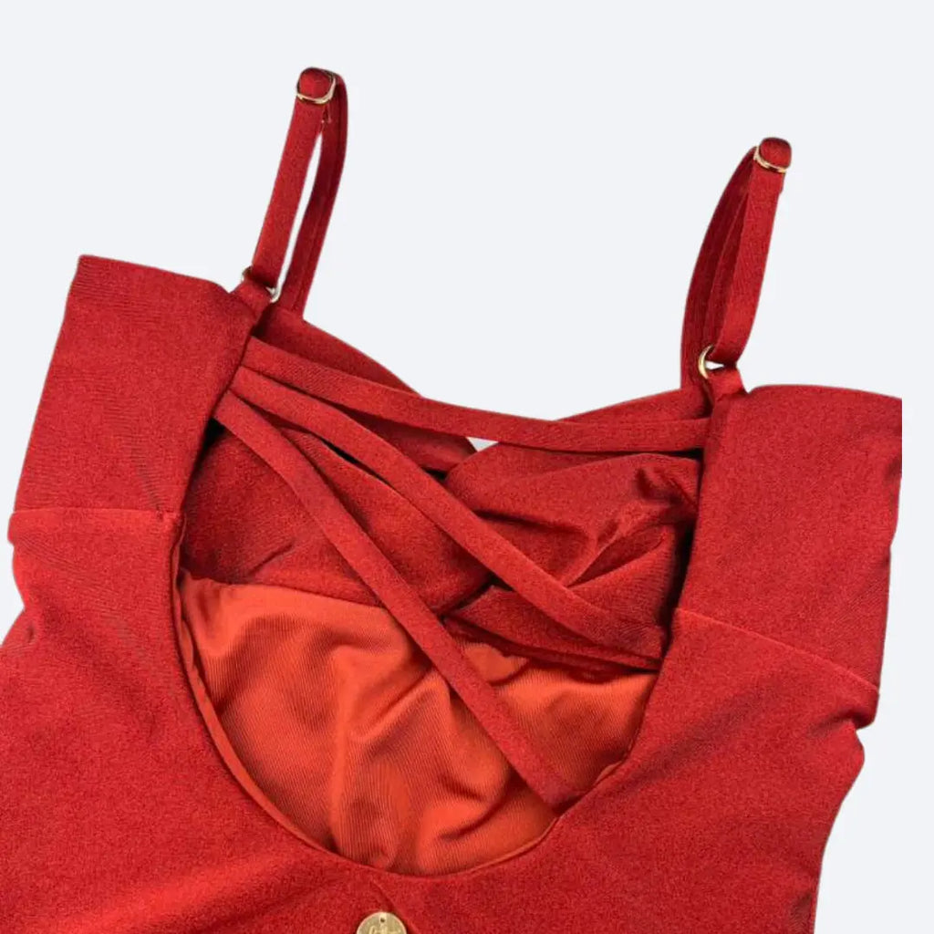 Isla Terracotta Twist-Front Bodysuit My Store