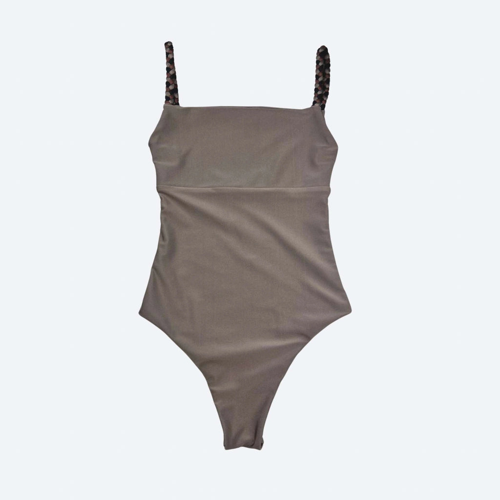 Aurora Dark Taupe VersaFit Braided Strap Bodysuit