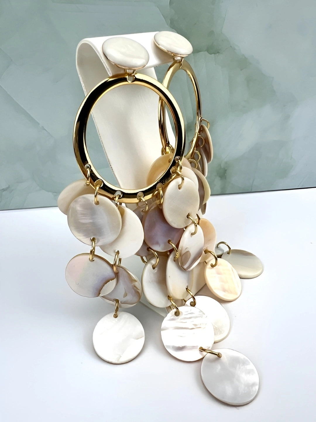 Tidefall Mother-of-Pearl Cascade Earrings Handcrafted Lightweight Coastal Jewelry