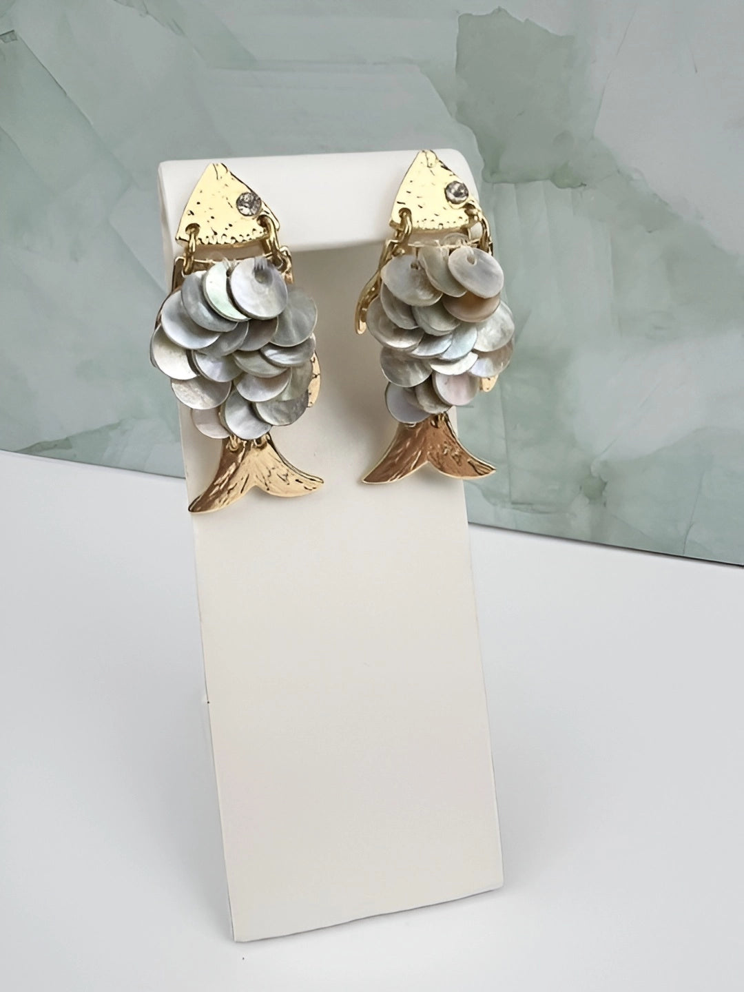 Scales of Pearl Fish Earrings Handcrafted Brazilian Coastal Jewelry