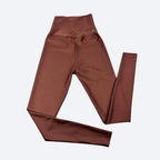 Brown Luxe High-Waisted Fitness Leggings