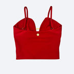 Iara Red Christmas Crop Top with Gold Detail My Store