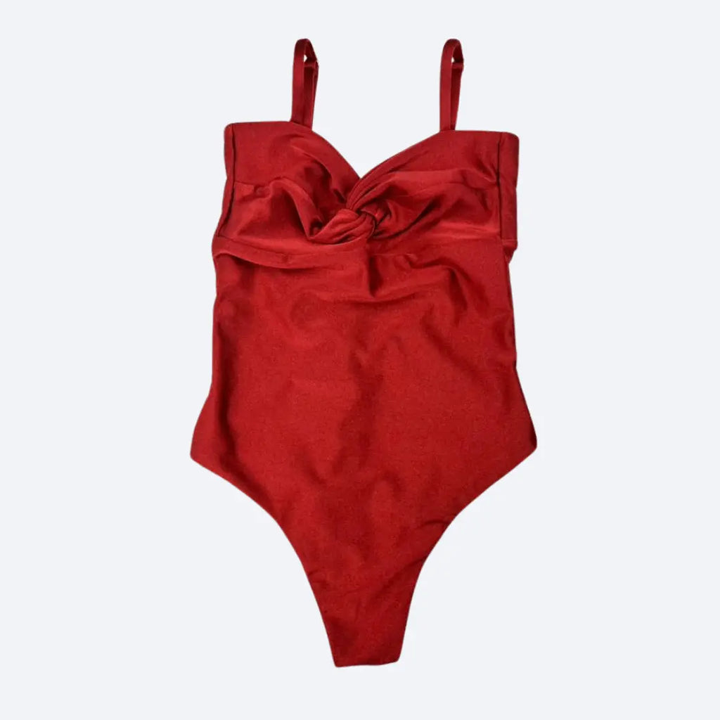 Isla Terracotta Twist-Front Bodysuit My Store