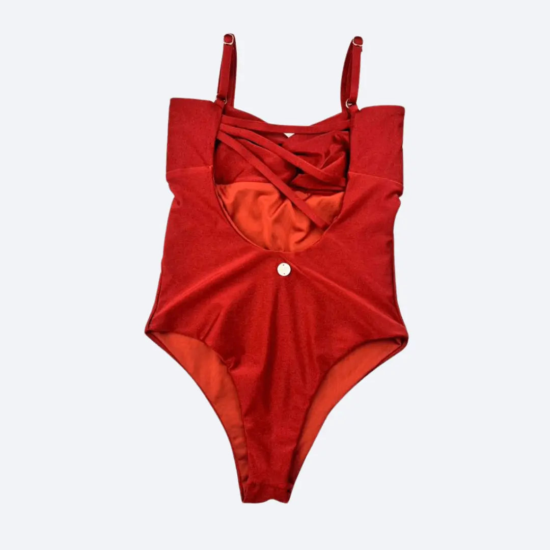 Isla Terracotta Twist-Front Bodysuit My Store