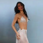 Nude Pearl Sardenha Bikini – Pearlescent Nude Triangle Bikini with UV 50+