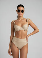 Brazilian High-Waisted Bikini Set with Underwire Top | SPF 50