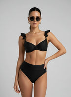 Brazilian High-Waisted Bikini Set with Underwire Top | SPF 50