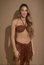 Mocha Cover-Up Wrap – Lightweight Lace Beach & Resort Cover-Up for Women