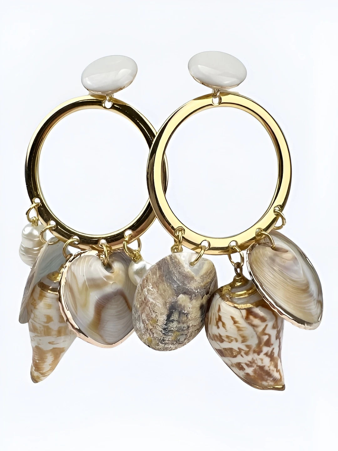 Coastal Shell Statement Earrings – Handcrafted Brazilian Jewelry for Women