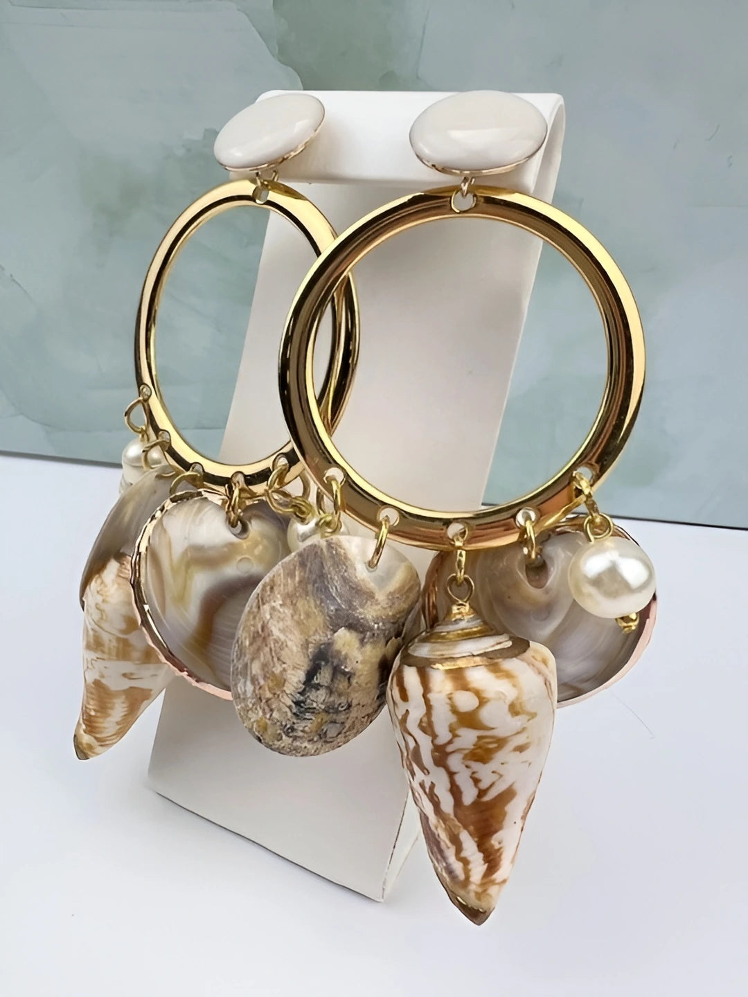 Coastal Shell Statement Earrings – Handcrafted Brazilian Jewelry for Women